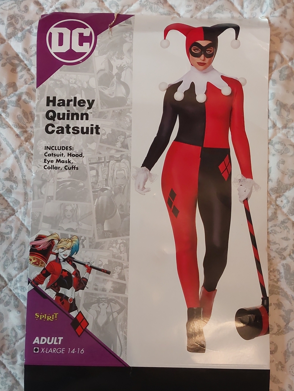 DC Harley Quinn Catsuit Costume - Red & Black